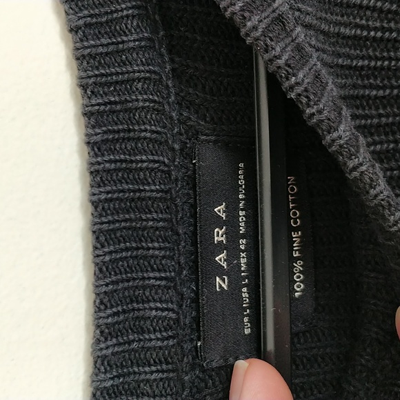 Black Cotton Knit Sweater in Large from Zara - Picture 2 of 2